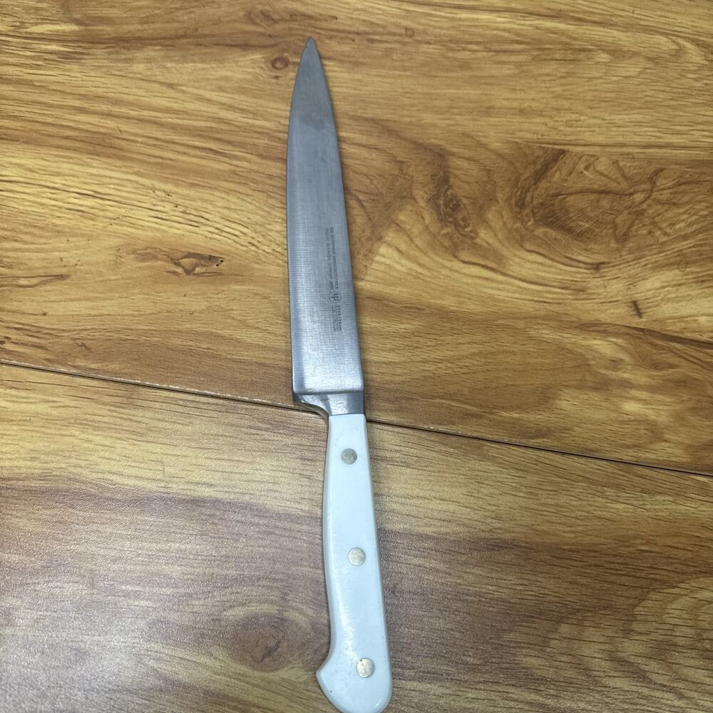 VTG Ed. Wüsthof Dreizackwerk Trident Solingen 8” Utility Knife White Handle 4522